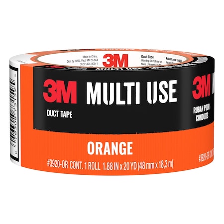 3M Orange Duct Tape 3920-OR, 1.88"x20yd, PK12 3920-OR